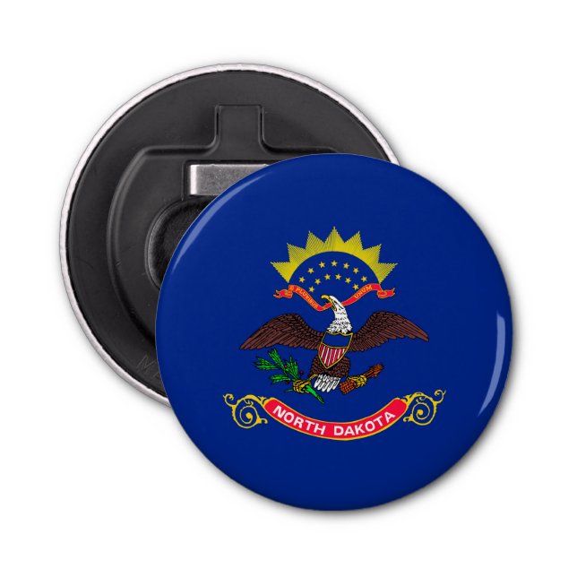 Nordsjön Dakota Statlig flagga Design Decor Flasköppnare (Framsidan)