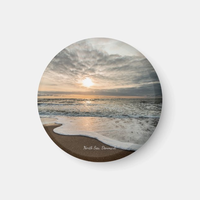 Nordsjön, Danmark, pikturesque sunset, Magnet (Framsidan)