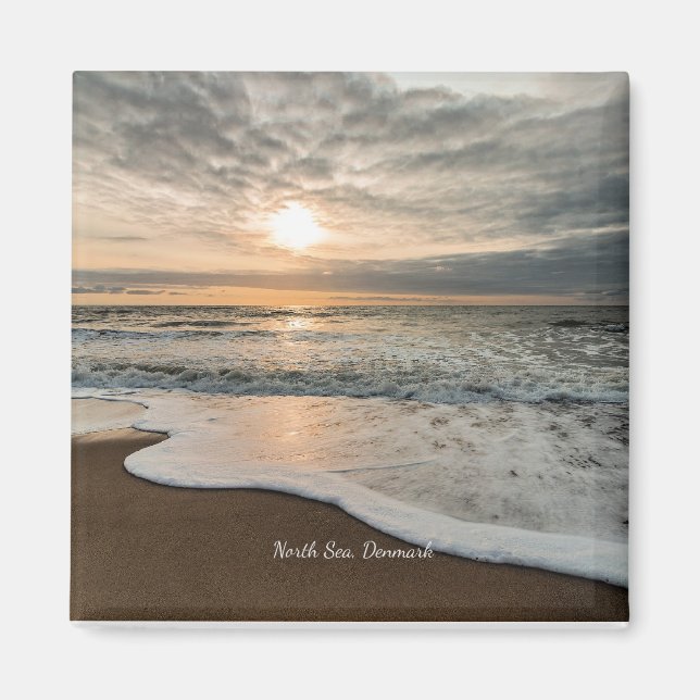 Nordsjön, Danmark, pikturesque sunset, Magnet (Framsidan)