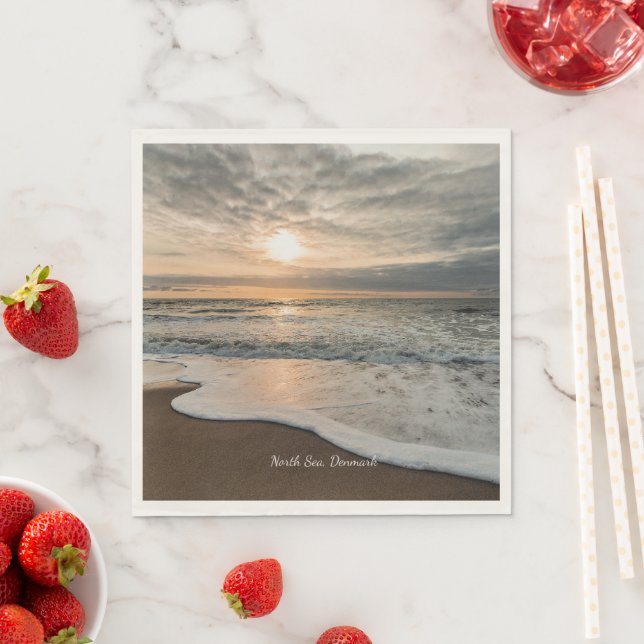 Nordsjön, Danmark, pikturesque sunset, Pappersservett (Insitu)