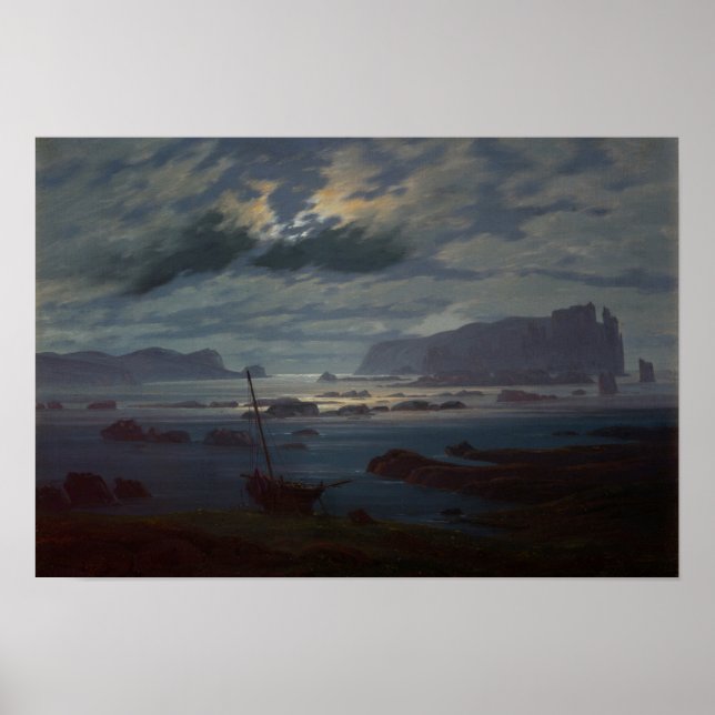 Nordsjön i Moonlight, 1823-24 Poster (Framsidan)