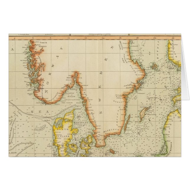 Nordsjön, Östersjön Hälsningskort (Framsidan Horizontal)