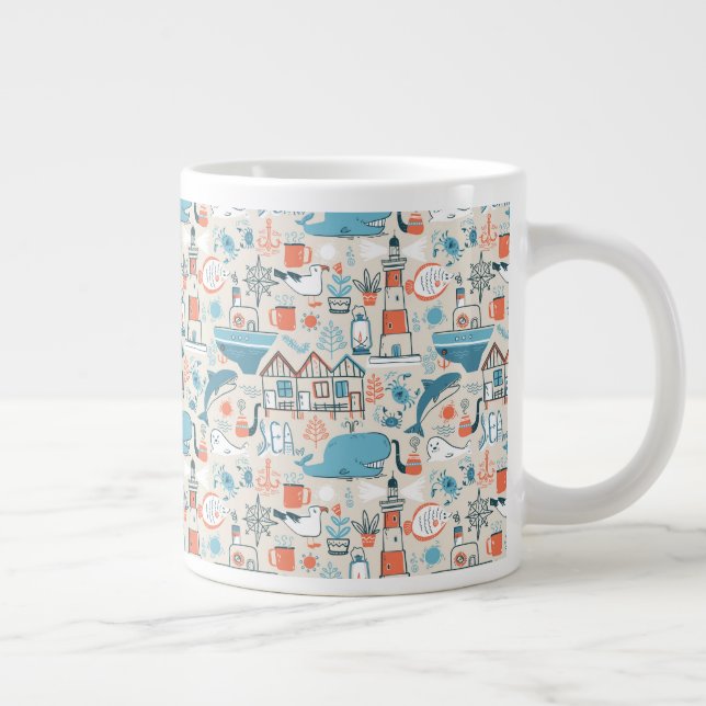 Nordsjöns myntlucka Mönster Jumbo Mugg (Höger)
