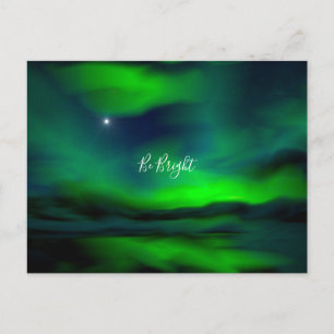Nordstjärnan Nord Ljus är Bright Typografi Vykort
