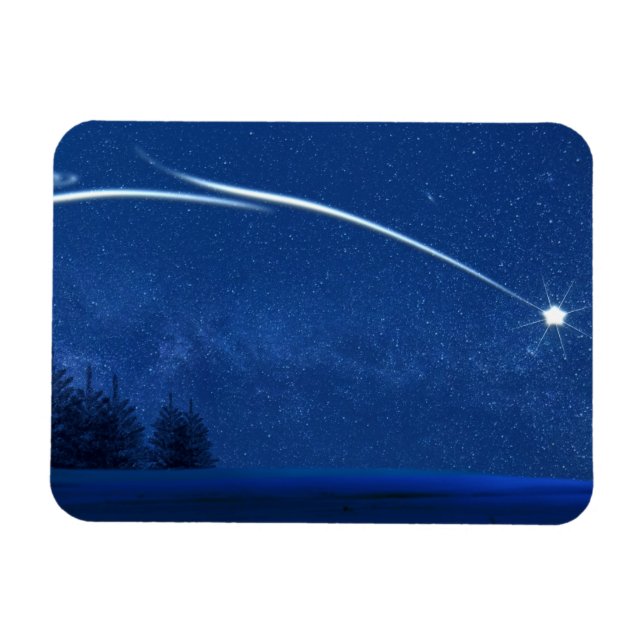 Nordstjärnan över skogen magnet (Horisontell)