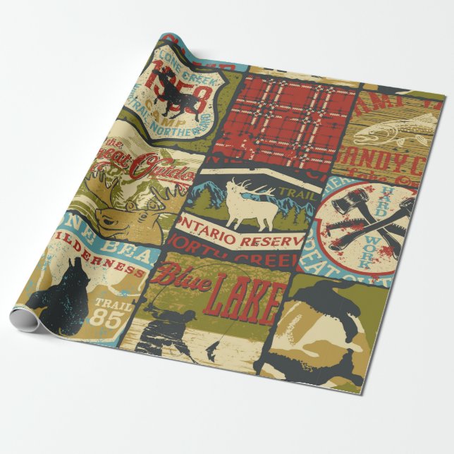 Nordterritorierna äventyr, tecken och symbolpatch presentpapper (Utrullad)