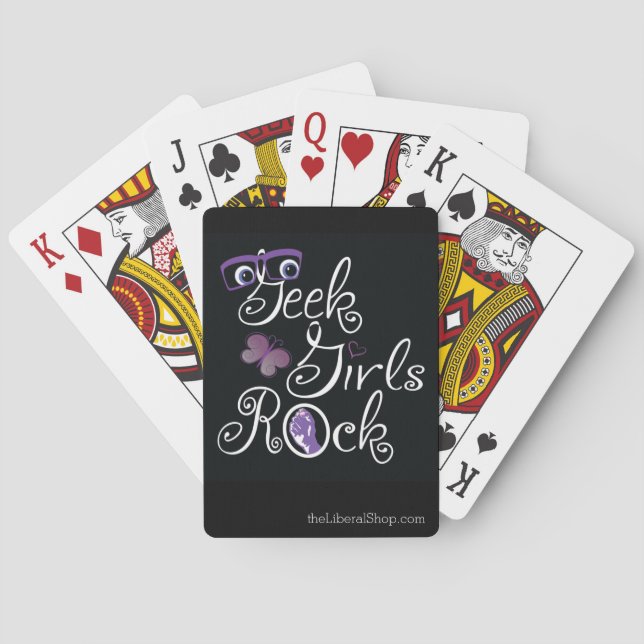Nördtjejer rockar spelkort (Baksidan)