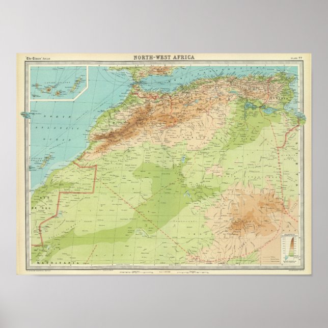 Nordvästra Afrikan med sjöfartsrutter Poster (Framsidan)