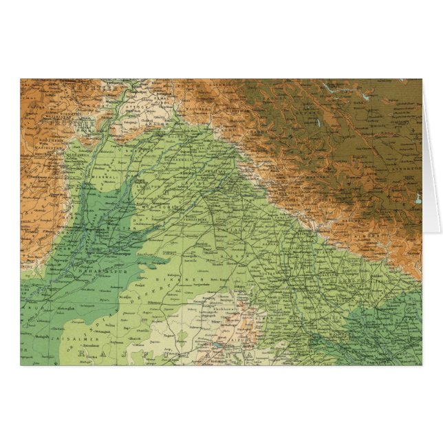 Nordvästra delen av Indien Hälsningskort (Framsidan Horizontal)