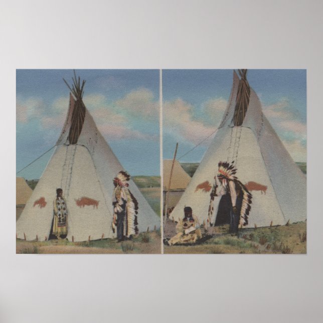 Nordvästra indianer - Chief's Kärlek Call and Lyck Poster (Framsidan)