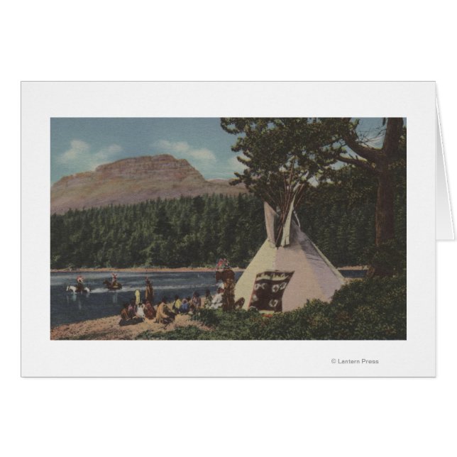 Nordvästra indianer - delstaten Himlar Blue Hälsningskort (Framsidan Horizontal)