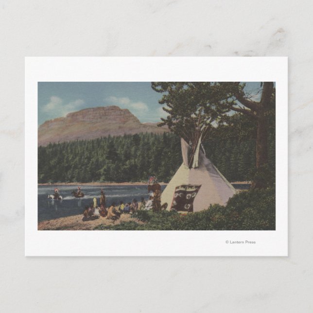 Nordvästra indianer - delstaten Himlar Blue Vykort (Framsida)