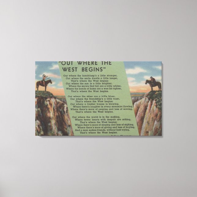 Nordvästra indianerna "ut där Västern börjar" Canvastryck (Framsida)