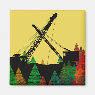 Nordvästra konsten Crane och Shovel OPERATING INGE Magnet