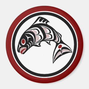 Nordvästra Stilla havet kusten Haida art Salmon Magnet