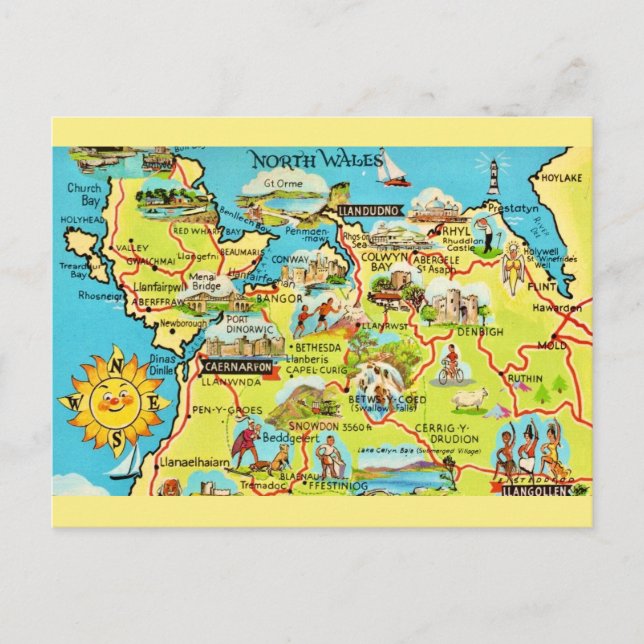 Nordwales  vykort (Framsida)