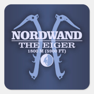 Nordwand "Eigeren ", Fyrkantigt Klistermärke