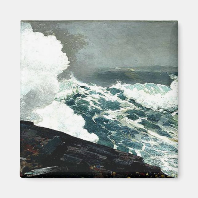Noreaster - Winslow Homer-teckning Magnet (Framsidan)