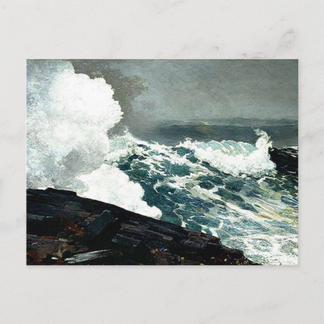 Noreaster - Winslow Homer-teckning Vykort (Framsida)