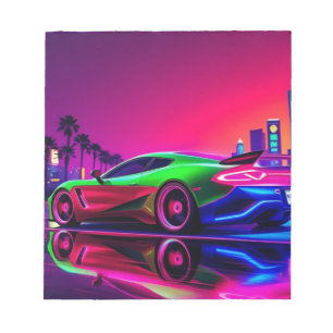 Norepad Neon Racer - 80:s Retro-Futuristiska-sport Anteckningsblock