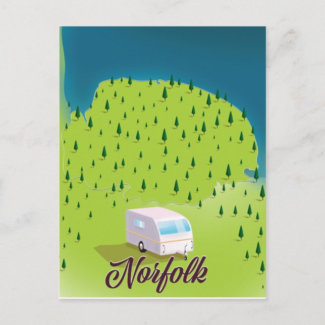 Norfolk Caravan karta Vykort (Framsida)