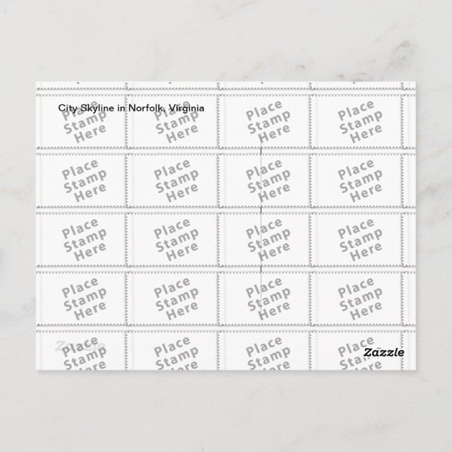 Norfolk Citys siluett Vykort (Baksida)