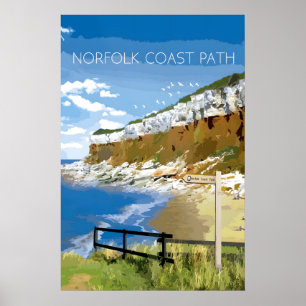 Norfolk Coast Path Nationella Stig Reseskylat Post Poster