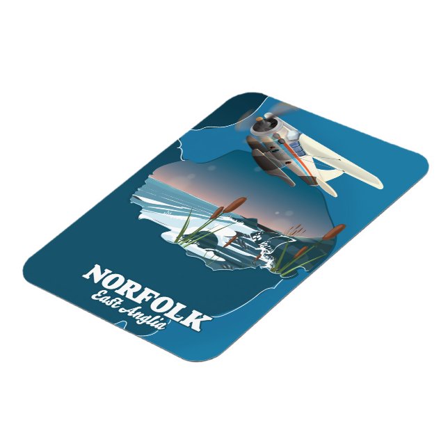 Norfolk East Anglia karta  Magnet (Vänstra Sidan)