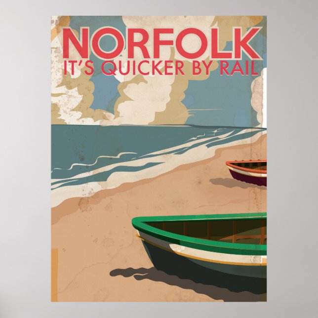 Norfolk, England Vintage resor Poster (Framsidan)