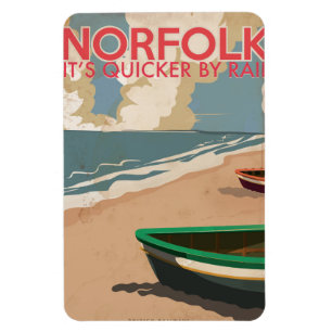 Norfolk, England Vintage resor Poster Magnet