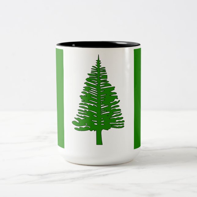Norfolk Island Flagga Vector kaffe mugg (Center)