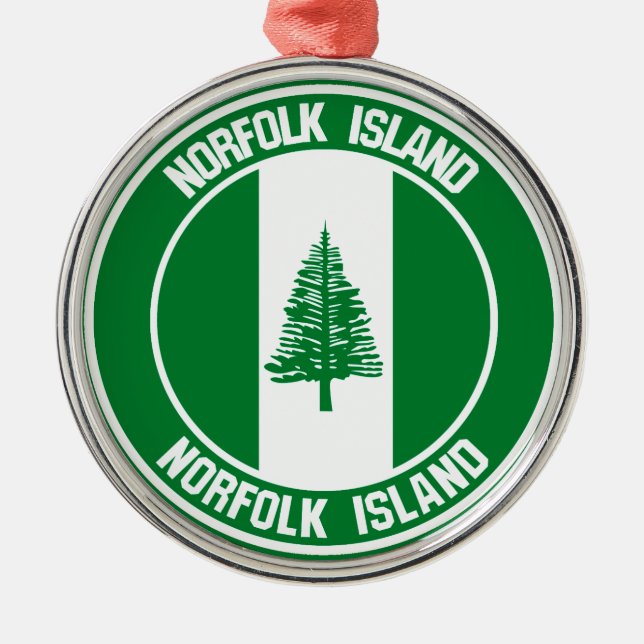 Norfolk Island Round Emblem Julgransprydnad Metall (Framsidan)