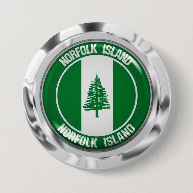 Norfolk Island Round Emblem Knapp (Framsida)