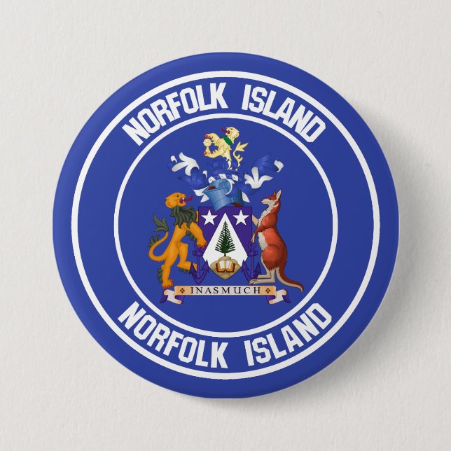 Norfolk Island Round Emblem Knapp (Framsida)