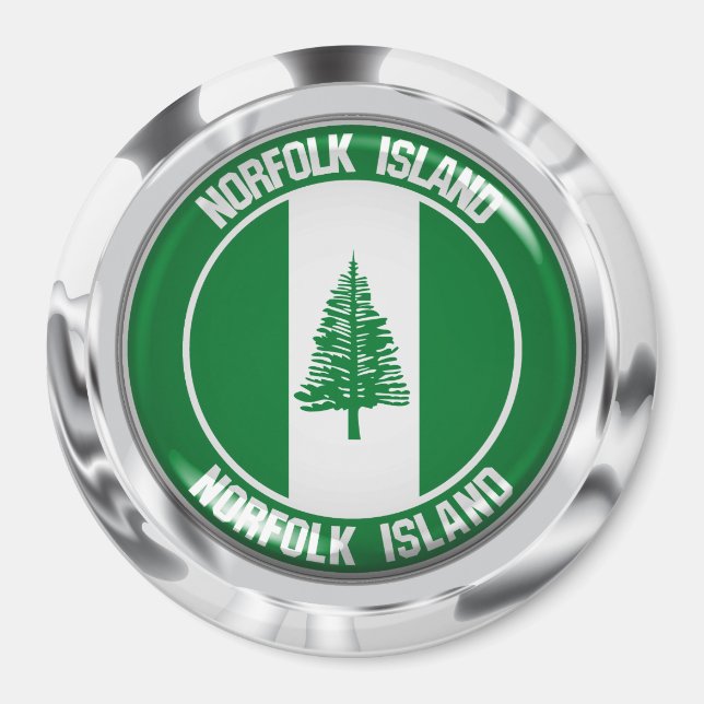 Norfolk Island Round Emblem Magnet (Framsidan)