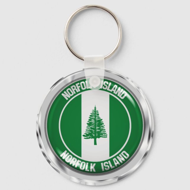 Norfolk Island Round Emblem Nyckelring (Framsida)