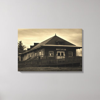 Norfolk och western järnväg Pamplin tågstation Canvastryck