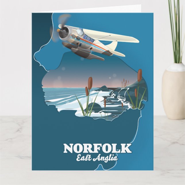 Norfolk Öster Anglia karta Kort (Framsida)