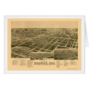 Norfolk panorama- karta för NE - 1889 Hälsningskort
