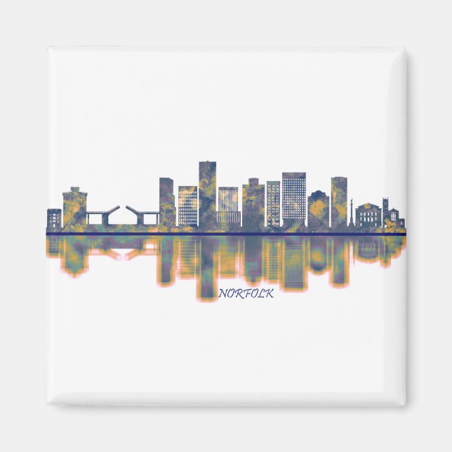 Norfolk Skyline Magnet (Framsidan)