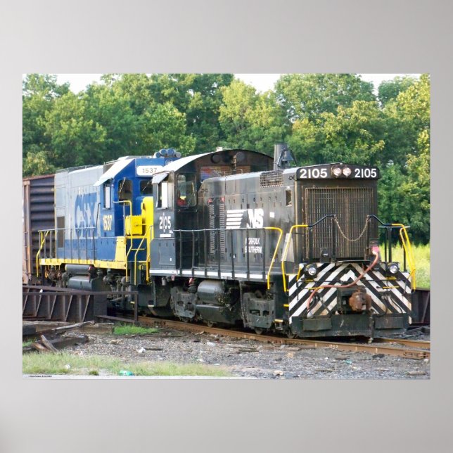 Norfolk Southern SW- 1001 2105 & CSX 1537 Poster (Framsidan)