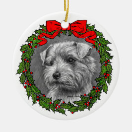 Norfolk Terrier Art by Glenda S. Harlan Julgransprydnad Keramik