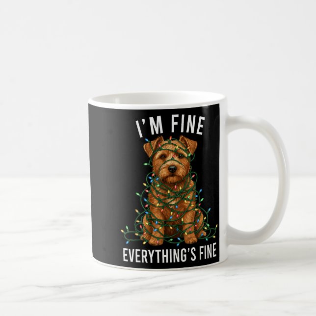 Norfolk Terrier Christmas I'm Fine Everything Is F Kaffemugg (Höger)