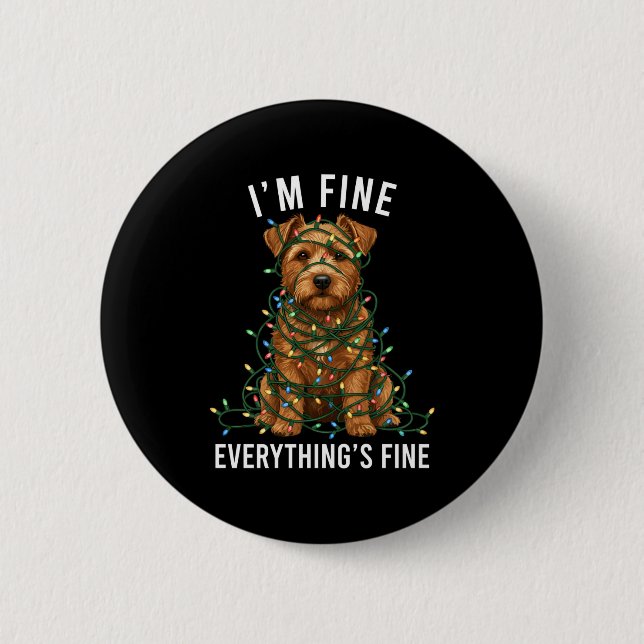 Norfolk Terrier Christmas I'm Fine Everything Is F Knapp (Framsida)
