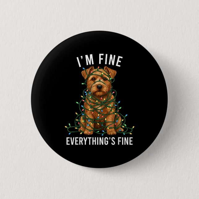 Norfolk Terrier Christmas I'm Fine Everything Is F Knapp (Framsida)