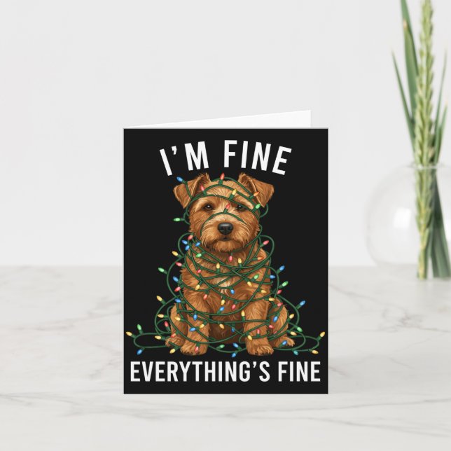 Norfolk Terrier Christmas I'm Fine Everything Is F Kort (Framsida)