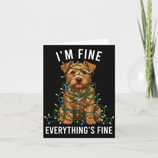Norfolk Terrier Christmas I'm Fine Everything Is F Kort (Framsida)