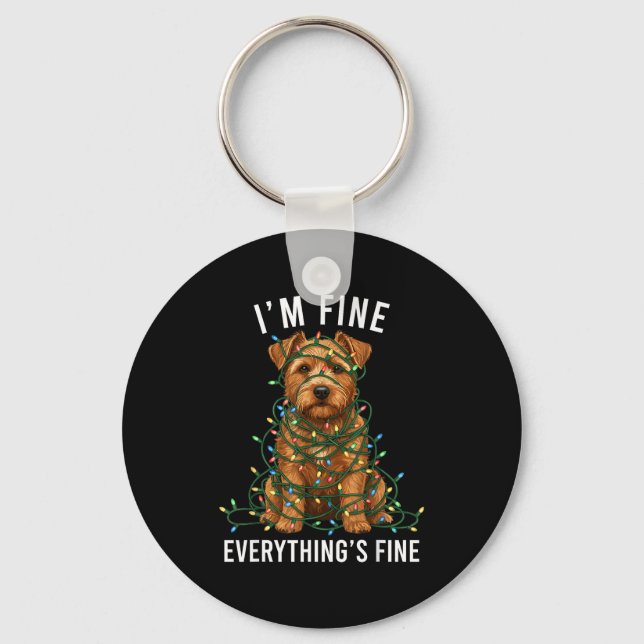 Norfolk Terrier Christmas I'm Fine Everything Is F Nyckelring (Framsida)