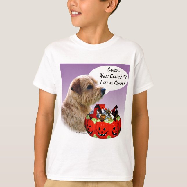 Norfolk Terrier Halloween Candy Tee (Framsida)