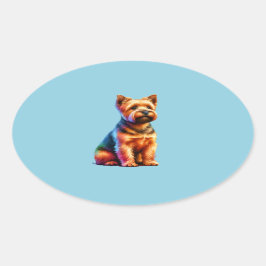 Norfolk Terrier Hund Ovalt Klistermärke